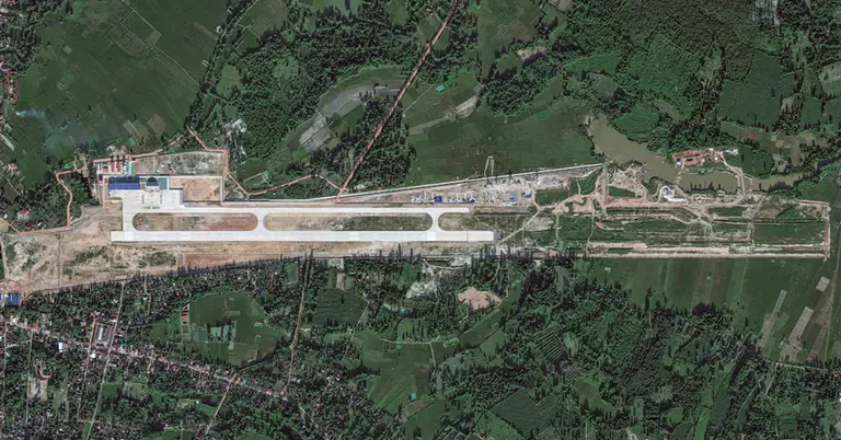 A satellite image shows a new China-Laos joint training facility